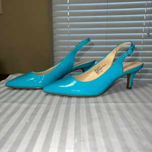 NEW Liz Claiborne Flex Form Belle Turquoise Pumps Heels Slingback Shoes Size 7.5